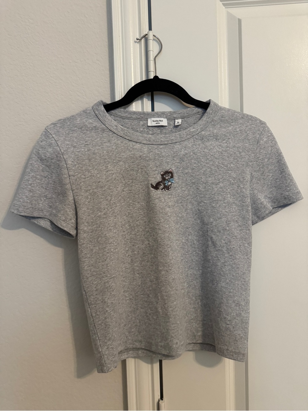Aritzia Sunday Best BESTHUG little ribbed icon t-shirt size M grey color